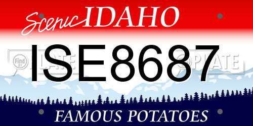 ISE8687 Idaho License Plate