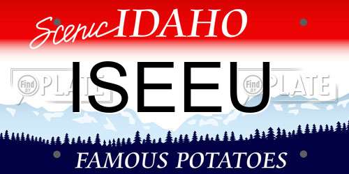 ISEEU Idaho License Plate