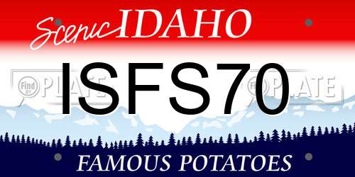 ISFS70 Idaho License Plate