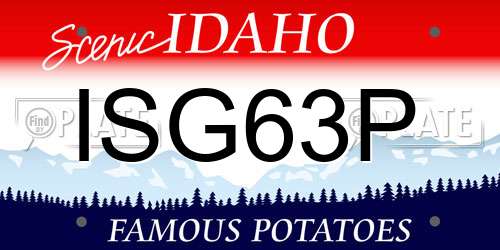 ISG63P Idaho License Plate
