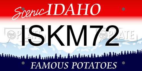 ISKM72 Idaho License Plate