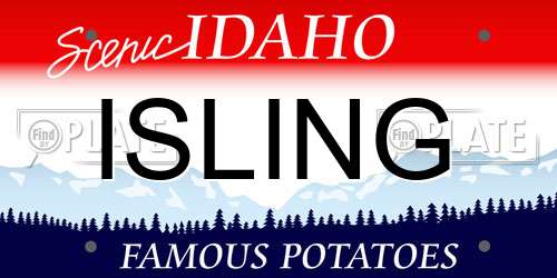 ISLING Idaho License Plate