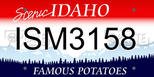 ISM3158 Idaho License Plate