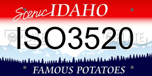 ISO3520 Idaho License Plate