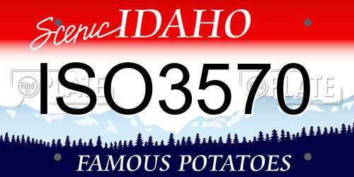 ISO3570 Idaho License Plate