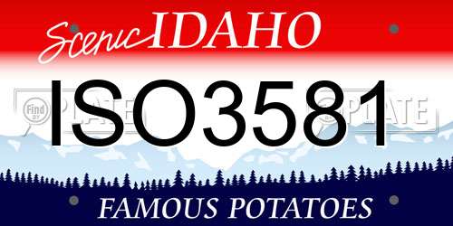 ISO3581 Idaho License Plate