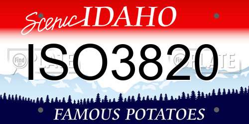 ISO3820 Idaho License Plate