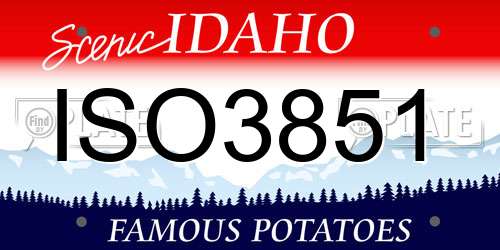 ISO3851 Idaho License Plate