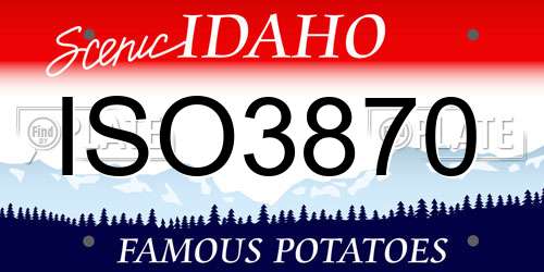 ISO3870 Idaho License Plate