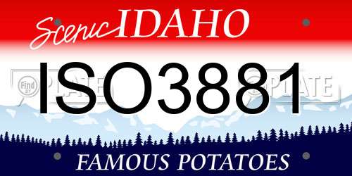 ISO3881 Idaho License Plate