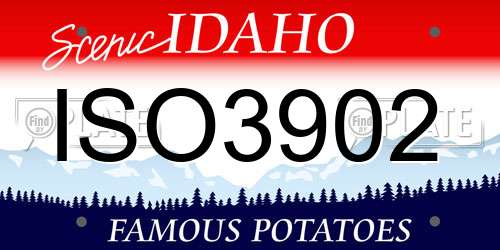 ISO3902 Idaho License Plate