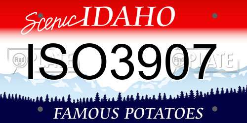 ISO3907 Idaho License Plate