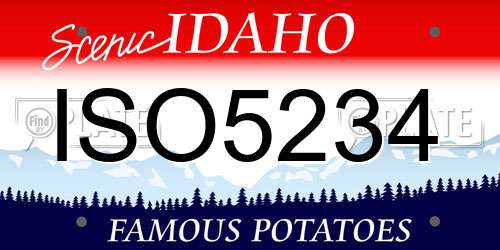 ISO5234 Idaho License Plate