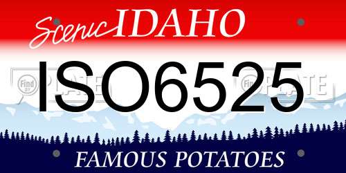 ISO6525 Idaho License Plate