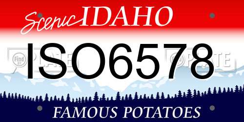 ISO6578 Idaho License Plate