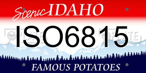 ISO6815 Idaho License Plate