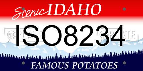 ISO8234 Idaho License Plate