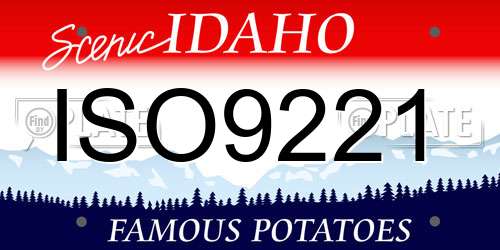 ISO9221 Idaho License Plate