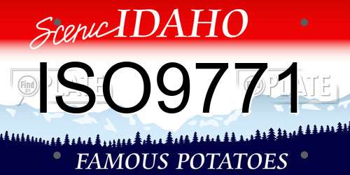 ISO9771 Idaho License Plate
