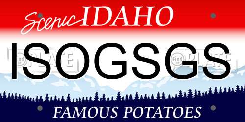 ISOGSGS Idaho License Plate