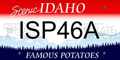 ISP46A Idaho License Plate