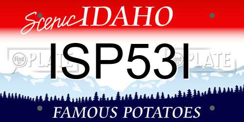 ISP53I Idaho License Plate