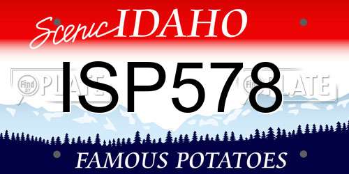 ISP578 Idaho License Plate