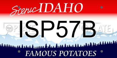 ISP57B Idaho License Plate