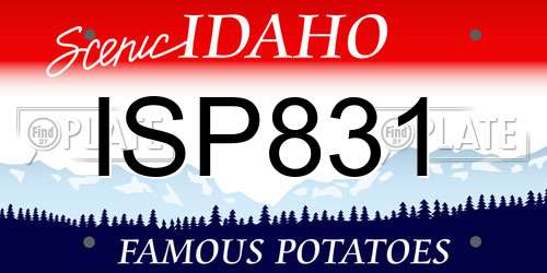 ISP831 Idaho License Plate