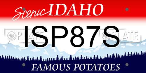 ISP87S Idaho License Plate