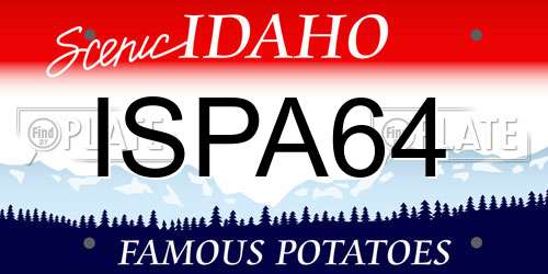 ISPA64 Idaho License Plate