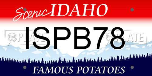 ISPB78 Idaho License Plate