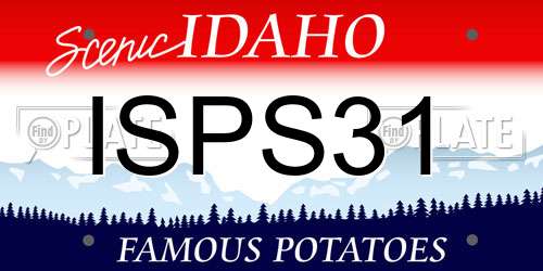 ISPS31 Idaho License Plate
