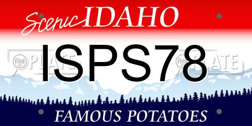 ISPS78 Idaho License Plate