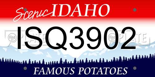 ISQ3902 Idaho License Plate