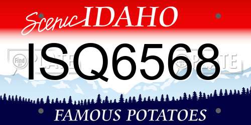 ISQ6568 Idaho License Plate