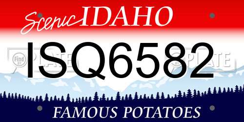 ISQ6582 Idaho License Plate