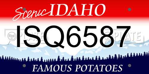 ISQ6587 Idaho License Plate