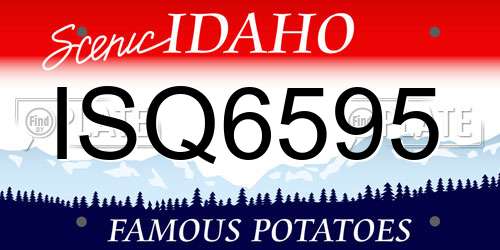 ISQ6595 Idaho License Plate