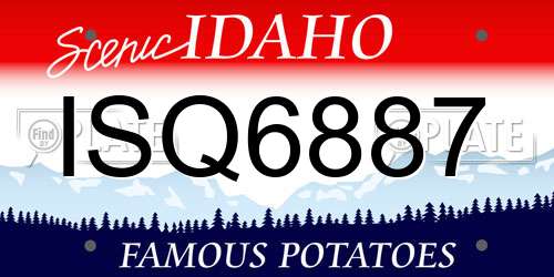 ISQ6887 Idaho License Plate