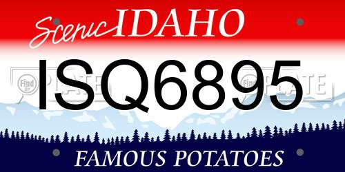ISQ6895 Idaho License Plate