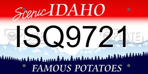 ISQ9721 Idaho License Plate