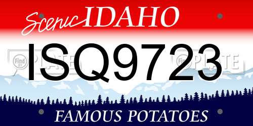 ISQ9723 Idaho License Plate