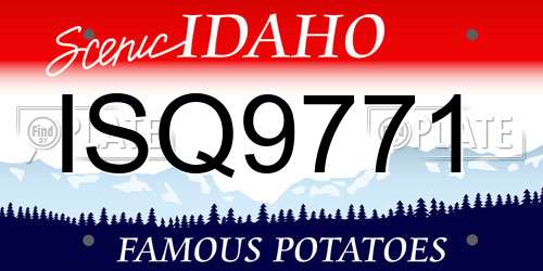 ISQ9771 Idaho License Plate