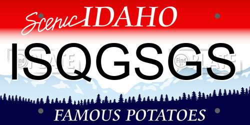 ISQGSGS Idaho License Plate