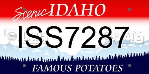 ISS7287 Idaho License Plate