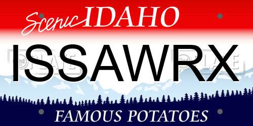 ISSAWRX Idaho License Plate