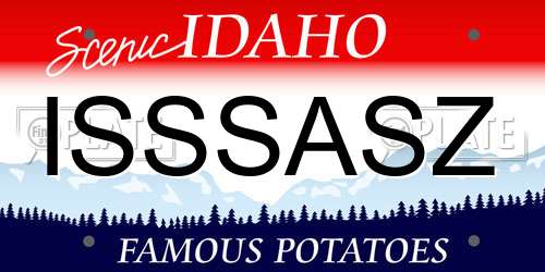 ISSSASZ Idaho License Plate