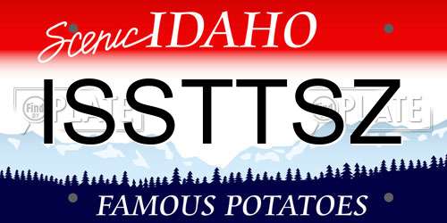 ISSTTSZ Idaho License Plate