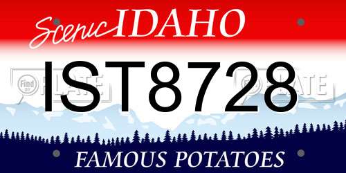 IST8728 Idaho License Plate